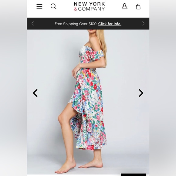 NWT! NY&Co Floral High Low Dress, size S - Picture 8 of 11